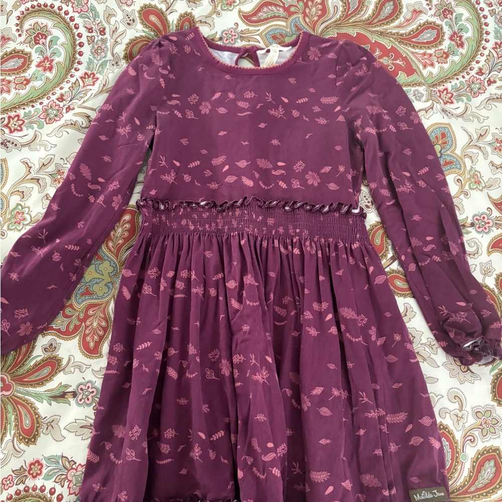 Matilda Jane Plum Patterned Dress - Size 10